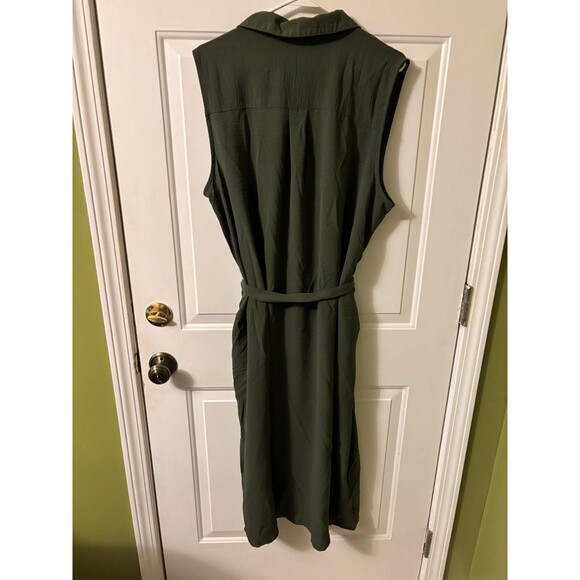 Time and Tru Women's Plus Button Down Shirt Dress with Belt, Size XXL 20 - Picture 3 of 5